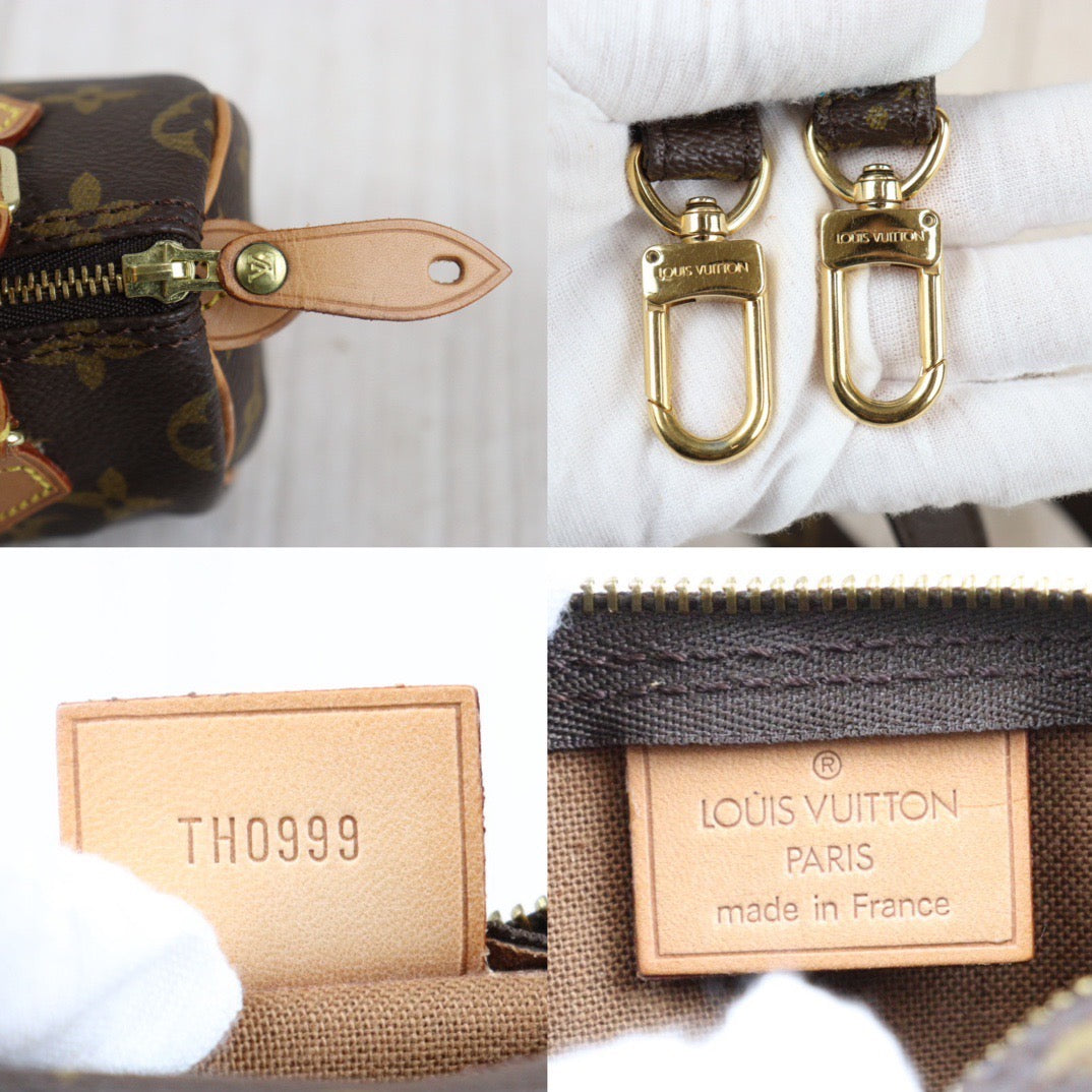 Rank A ｜ LV Monogram Mini Speedy Handbag With Shoulder Strap｜23121604