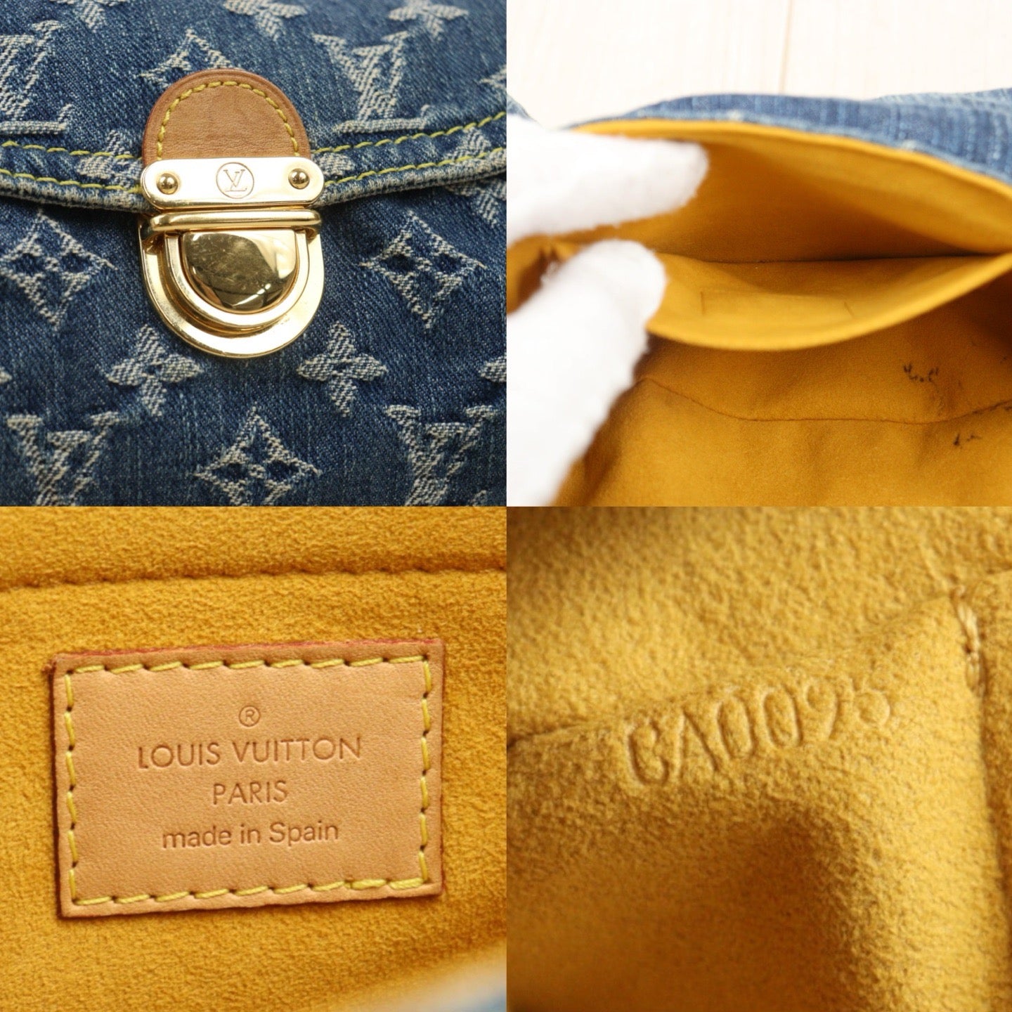 Good ( Rank AB) ｜LV Monogram Denim Mini Pleaty Shoulder Bag Blue｜P25071804