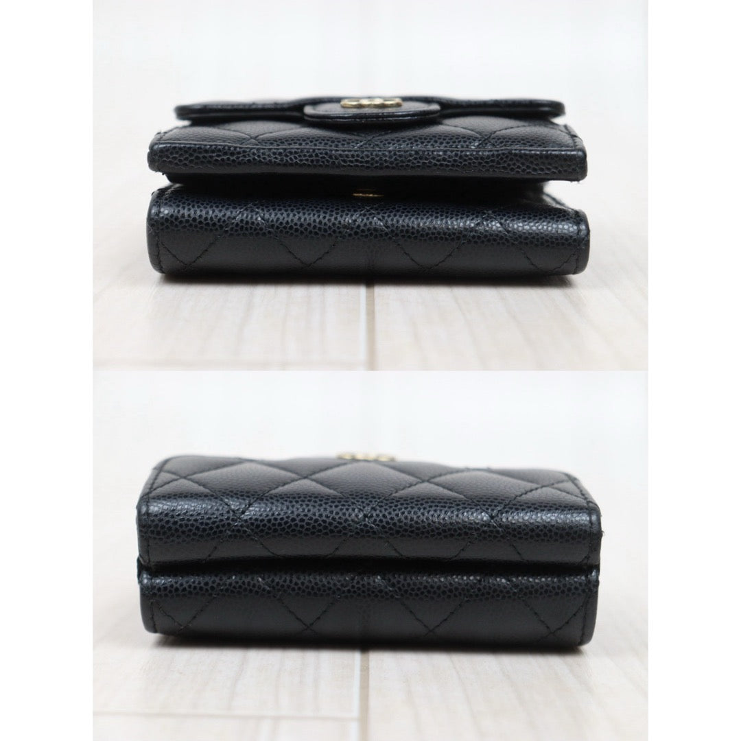 Good ( Rank AB)｜Chanel Caviar Skin Black Wallet Made In 2021-2022Year ｜25122510