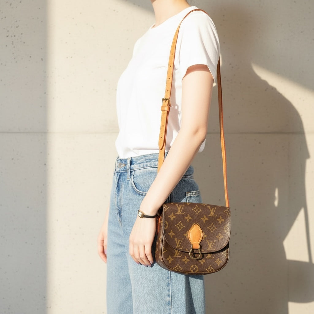 Include Entrupy Certificate of Authenticity｜Very Good ( Rank A)｜ Louis Vuitton Monogram Saint Cloud PM Shoulder Bag ｜26041308