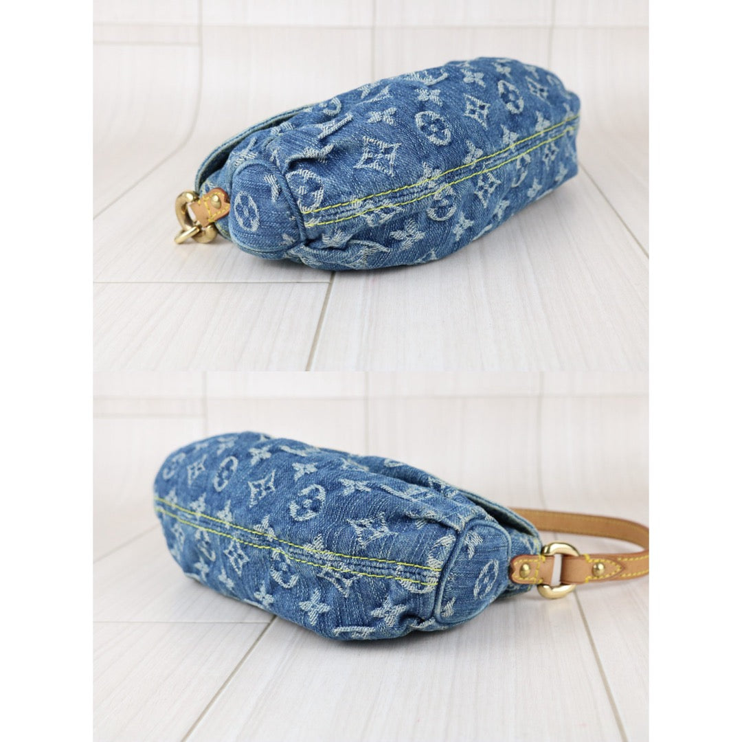 Include Entrupy Certificate of Authenticity｜Very Good ( Rank A) ｜ Louis Vuitton Monogram Denim Mini Pleaty Shoulder Bag Blue｜S26042505