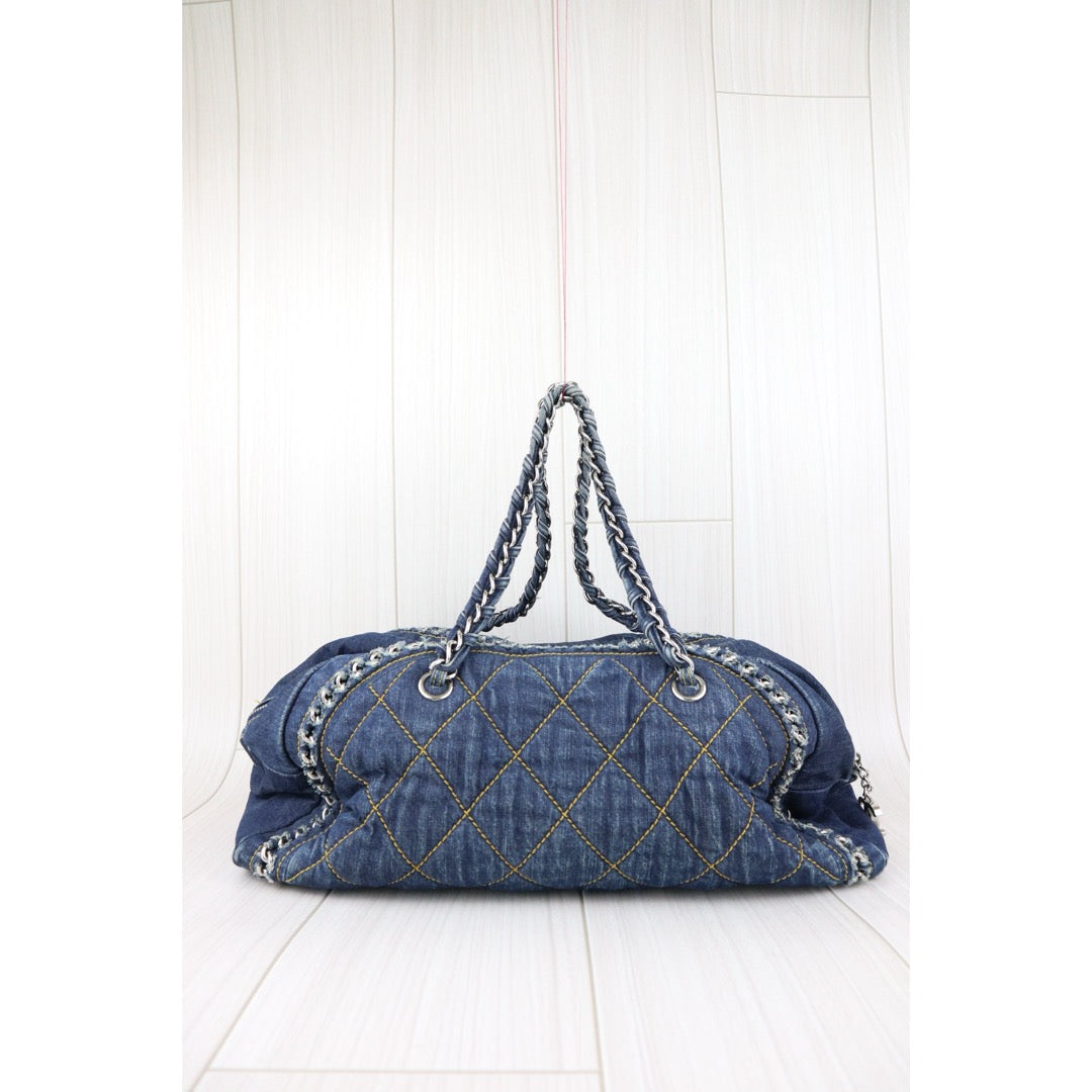 Good ( Rank AB)｜ CHANEL Denim Vintage  Bowling Bag Blue Made In 2005- 2006Year｜J25060506