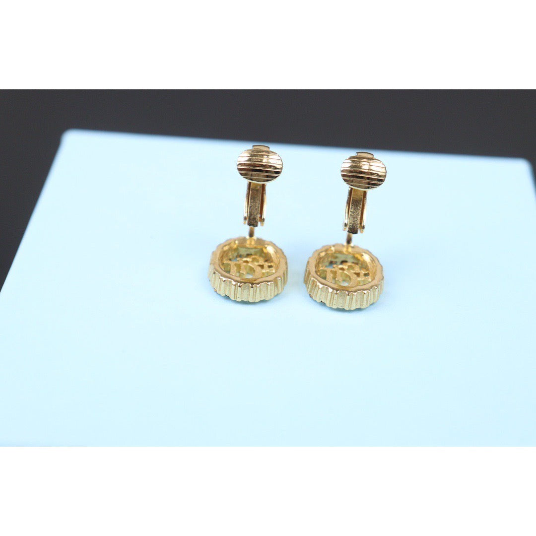 Rank A ｜ Dior CD Earring Gold Plated｜24072511