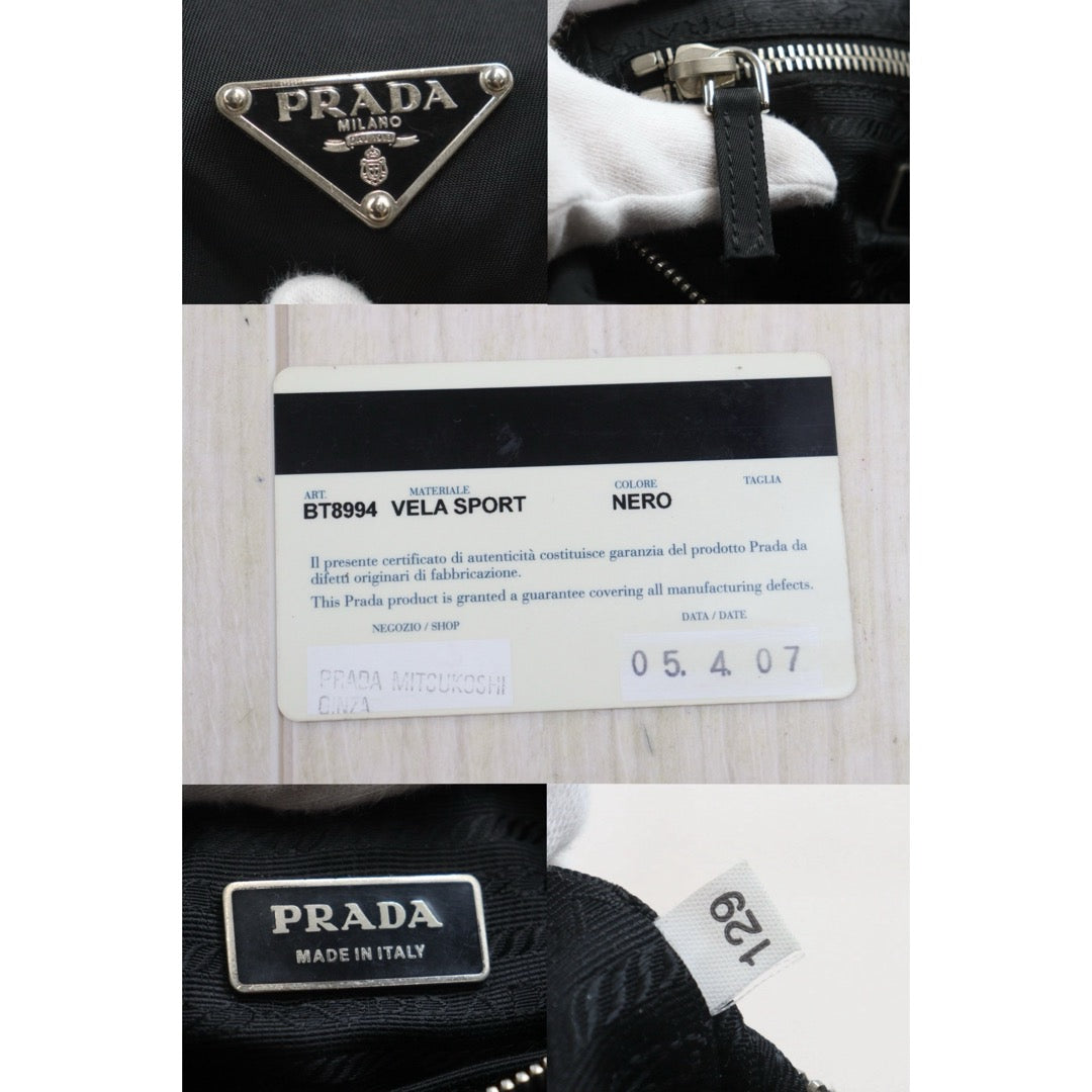 Include Entrupy Certificate of Authenticity｜Good ( Rank AB) ｜Prada  Nylon Black Shoulder Bag  Silver Hardware｜26070203