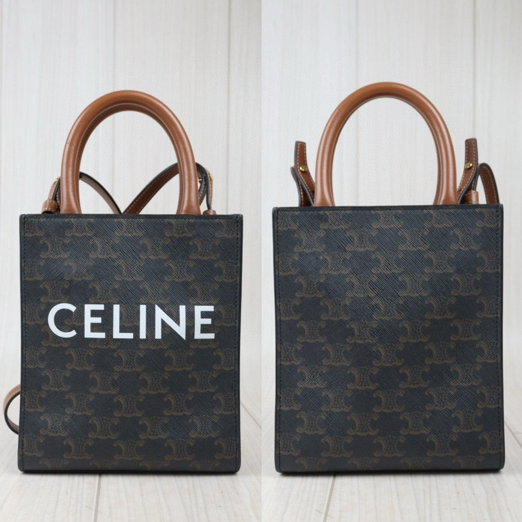 Very Good ( Rank A) ｜ CELINE Macadam MINI Tote Bag Shoulder Bag ｜S24071426