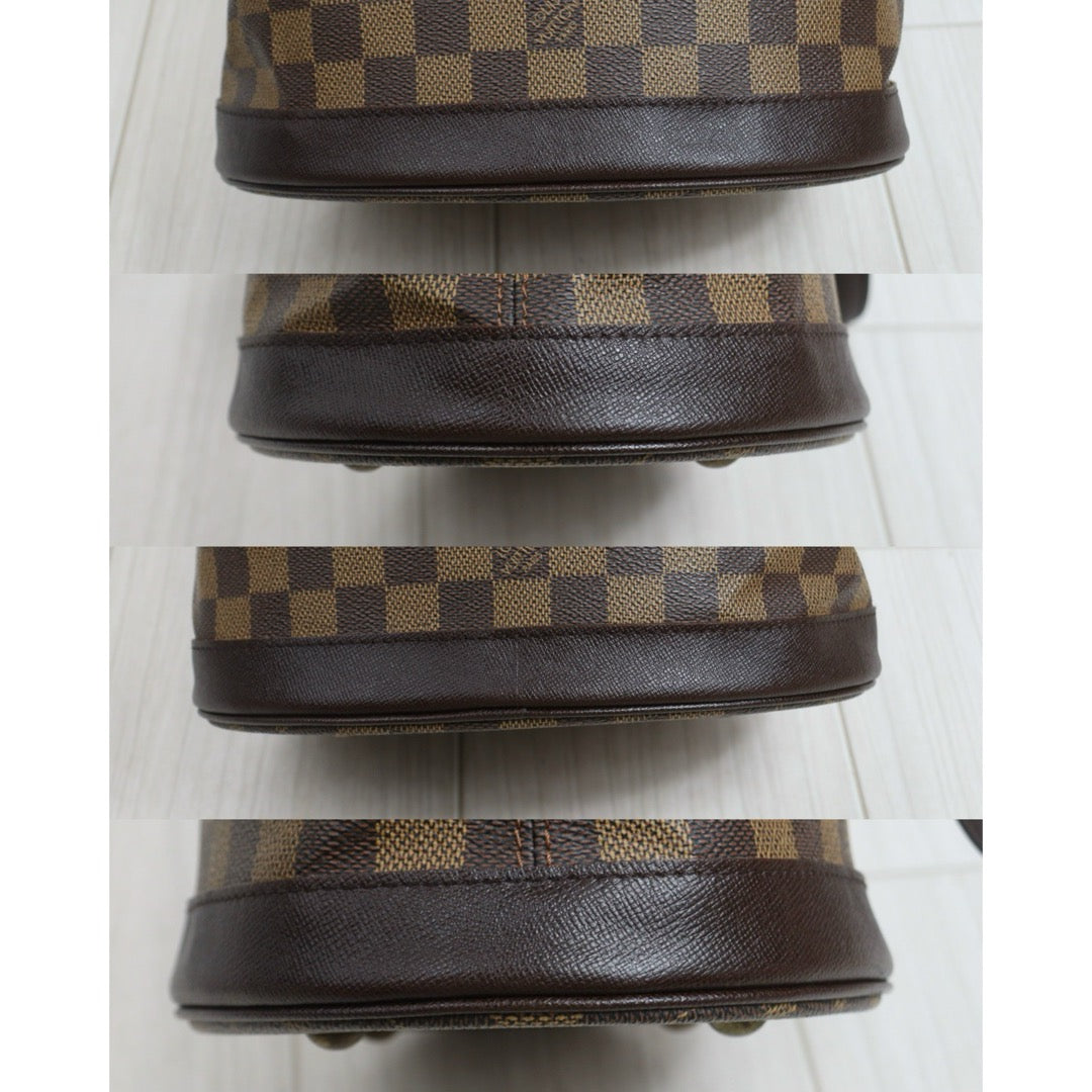 Include Entrupy Certificate of Authenticity｜Good ( Rank AB)｜ Louis Vuitton Damier Ebene Marais Bucket PM Shoulder Strap｜26100105