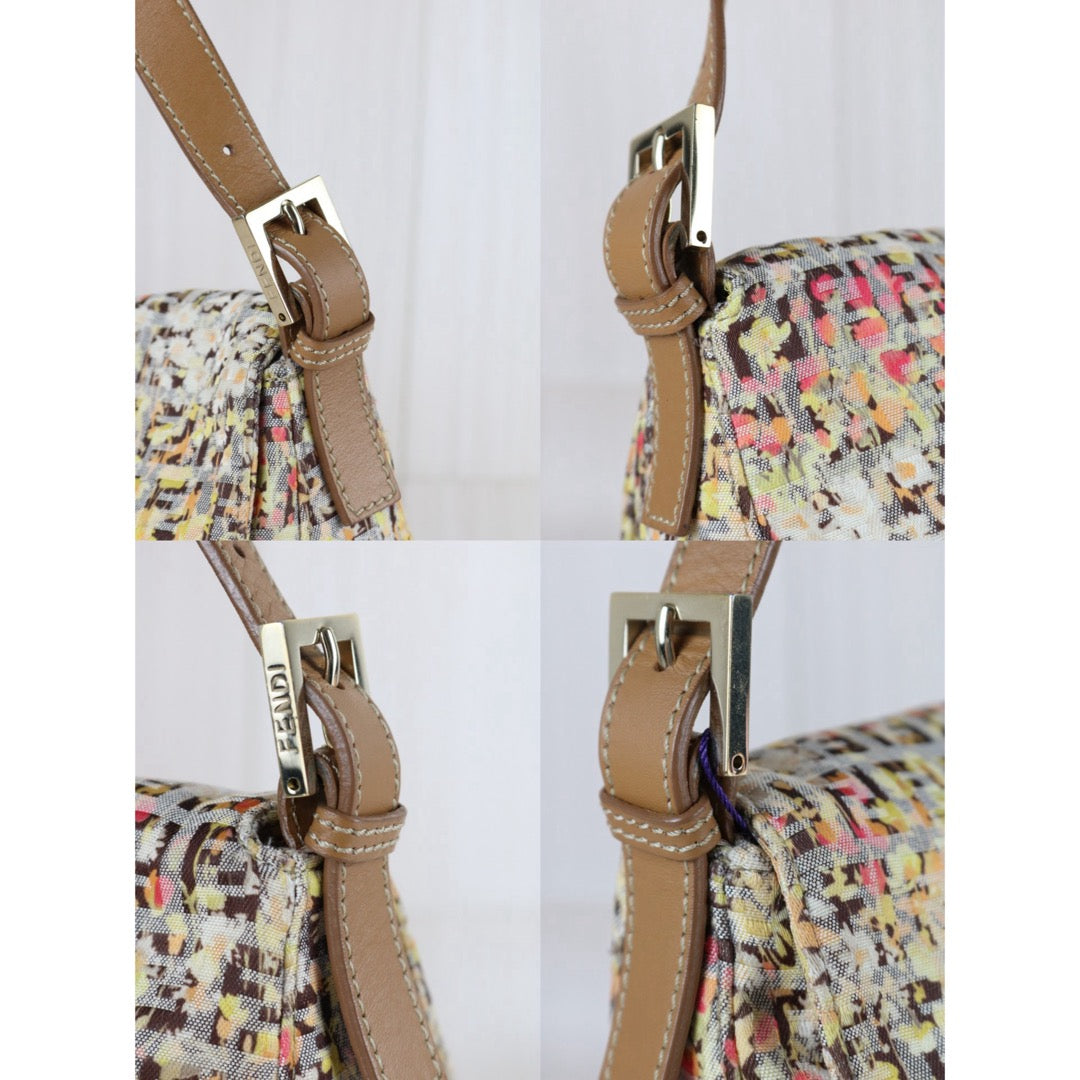 Include Entrupy Certificate of Authenticity｜Good ( Rank AB)｜ FENDI Zucca Mamma Baguette Floral Shoulder Bag Brown｜S26073108