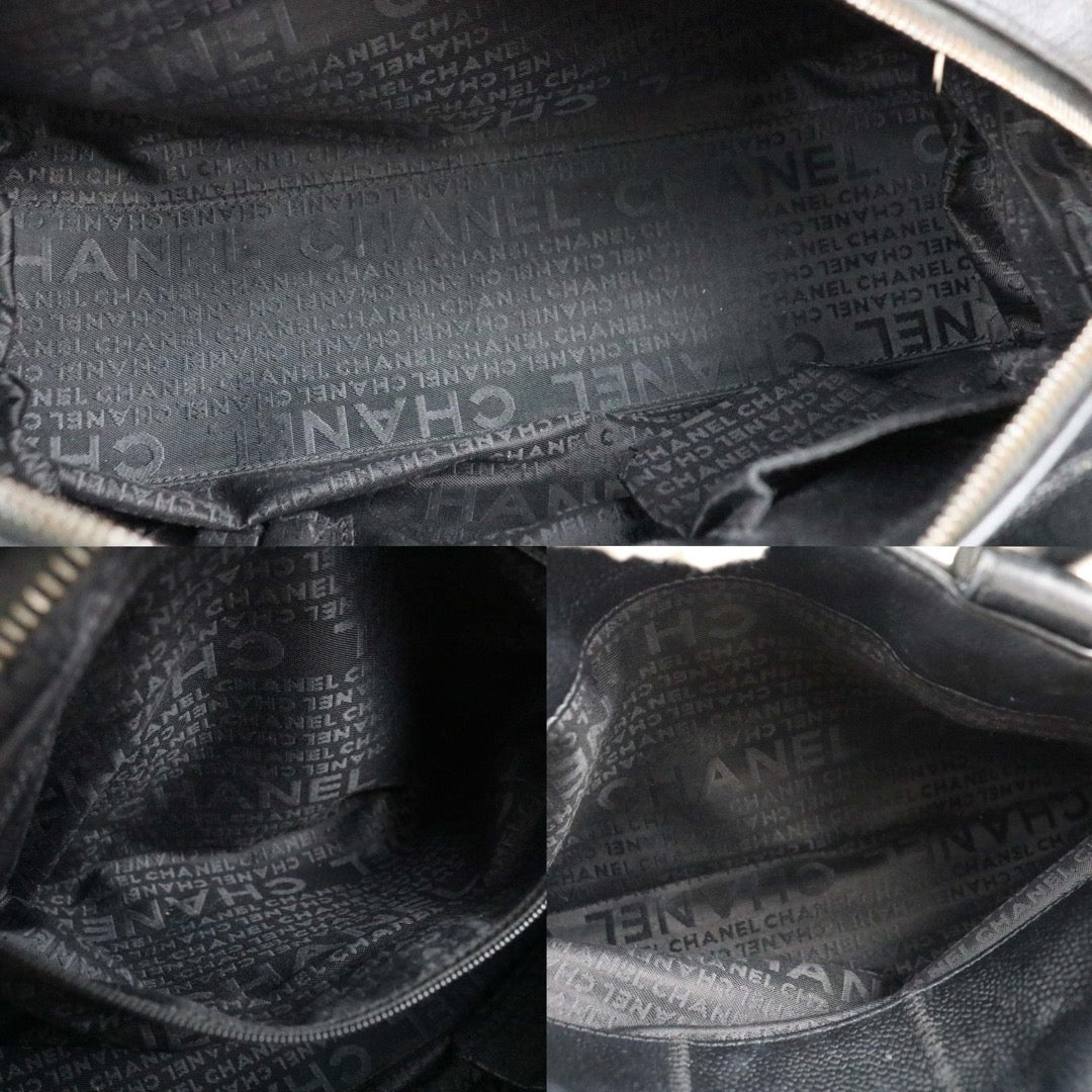 Include Entrupy Certificate of Authenticity｜Good ( Rank AB)｜ CHANEL  Calf Leather Square Quilt Boston  Shoulder Bag Black Made In 2005～2006Year｜S26060203