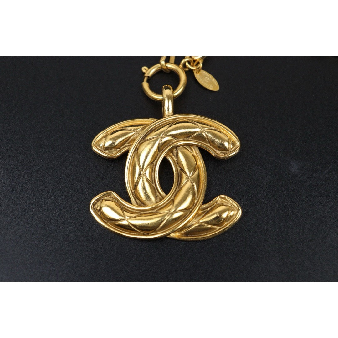 Very Good ( Rank A) ｜ CHANEL Coco Mark 24K Gold Plated Necklace｜24112104