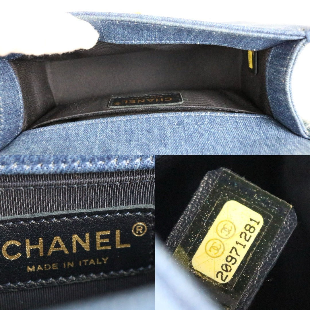Very Good ( Rank A) ｜CHANEL Denim Blue Patch Work Leboy PM Made in 2014-2015 Year｜F25012301