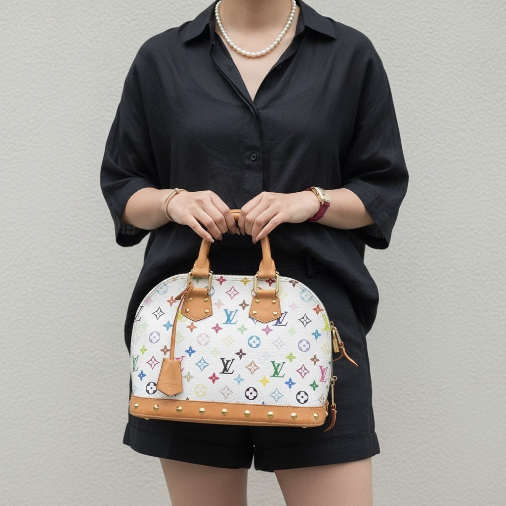Include Entrupy Certificate of Authenticity｜Very Good ( Rank A)｜  Louis Vuitton Takashi Murakam Multi Monogram Alma Hand Bag ｜S26041802