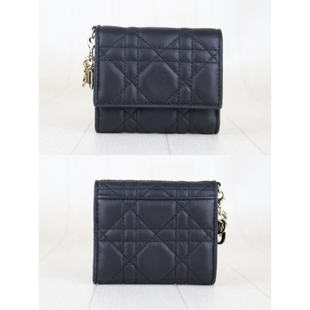 Very Good ( Rank A)｜ Dior Lamb Skin Black Wallet｜S25100503