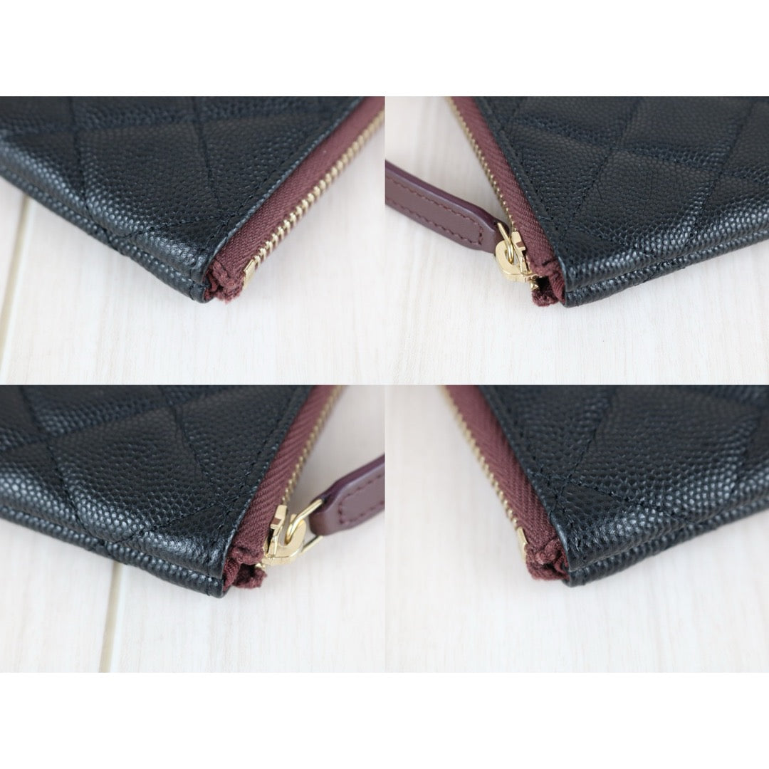 Excellent（Rank SA）｜CHANEL Caviar Skin Calf Leather Card Holder Black IC Chips Model｜X25091407