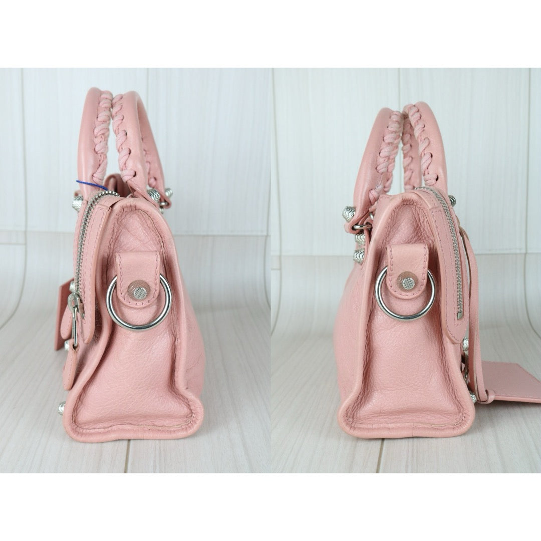 Very Good ( Rank A)｜Balenciaga Calf Leather Neo Mini Classic City Pink HandBag Shoulder Bag ｜W25102312