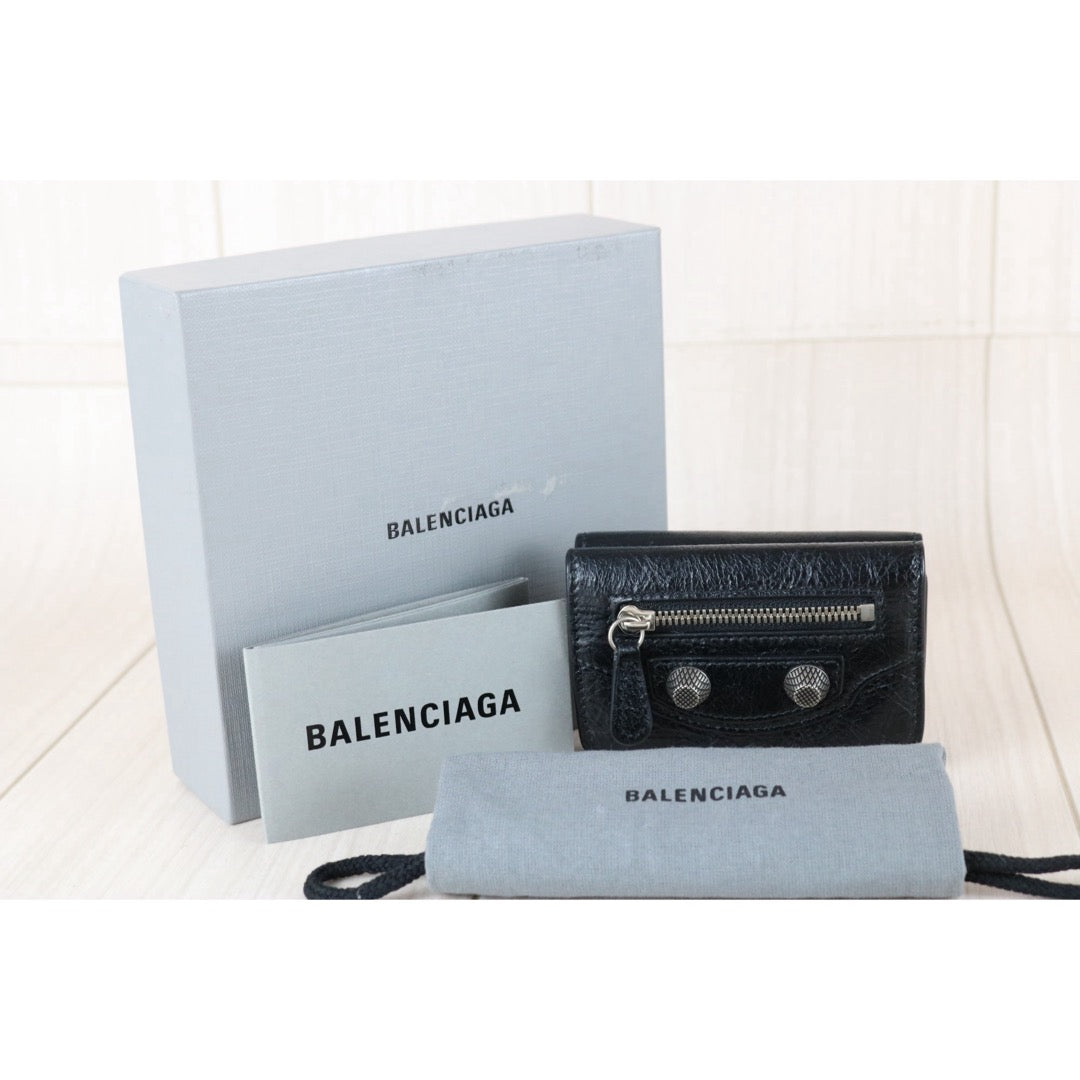 Excellent（Rank SA）｜Full Set Balenciaga Le City  Calfskin Mini Wallet Black ｜S25101609