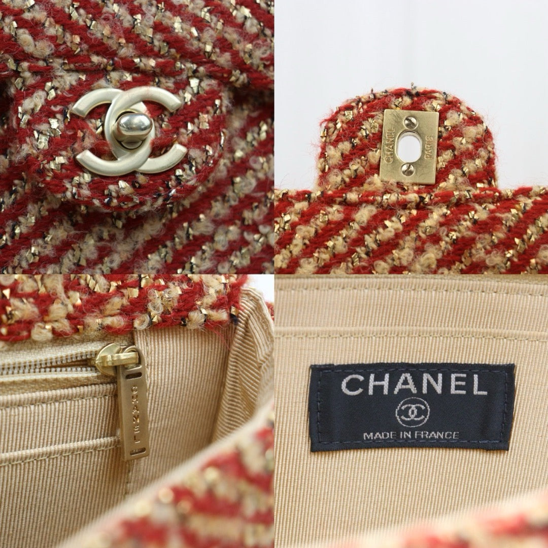 Very Good ( Rank A)｜ CHANEL Tweed Weave Single Flap 25 Shoulder Bag Made in 2000-2002Year｜Y25112501
