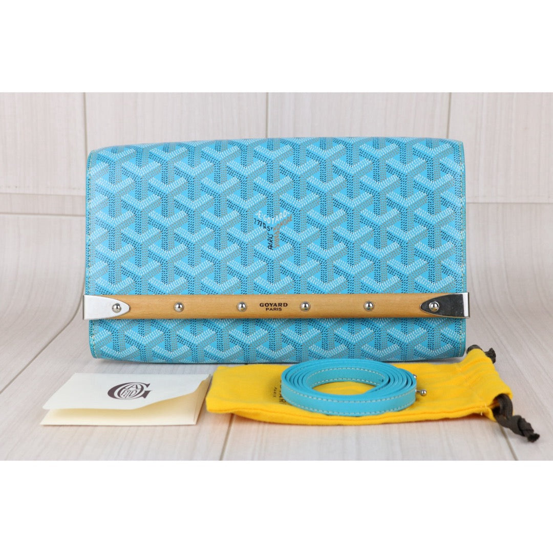Include Entrupy Certificate of Authenticity｜Very Good ( Rank A) ｜ Goyard Monte-Carlo Blue WOC Shoulder Bag Limited Edition ｜X26051705