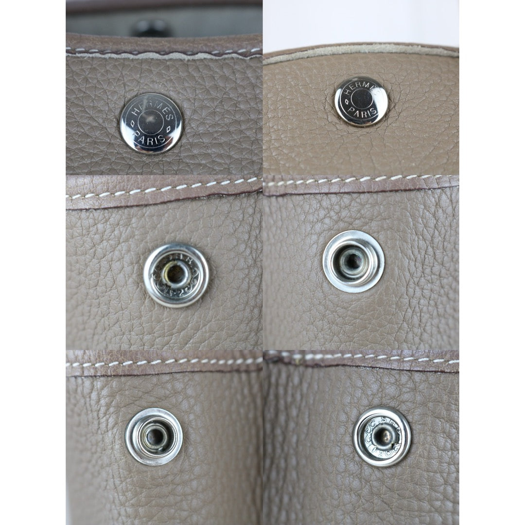 Good ( Rank AB)｜ HERMES Garden Party PM Taurillon Gray Handbag ◽︎O Stamp Made in 2011 Year ｜W25091101