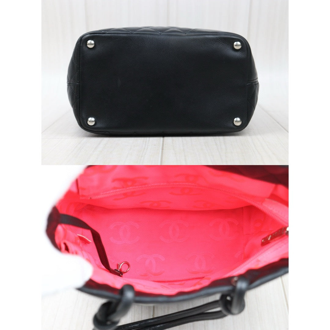 Good ( Rank AB) ｜ CHANEL Cambon Line Mini ToteBag Black White Made In 2004-2005 Year｜24120603