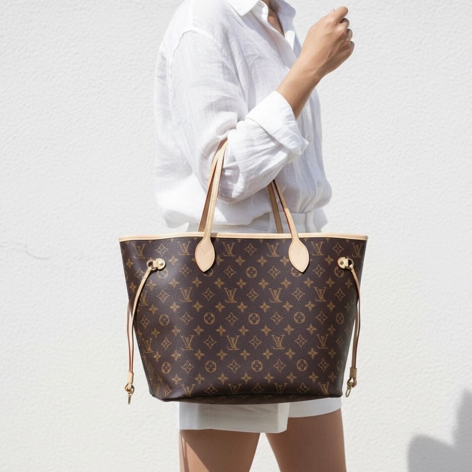 Include Entrupy Certificate of Authenticity｜Very Good ( Rank A)｜ Louis Vuitton Monogram Neverful MM ShoulderBag With Pouch  IC Chips Model｜S26060120