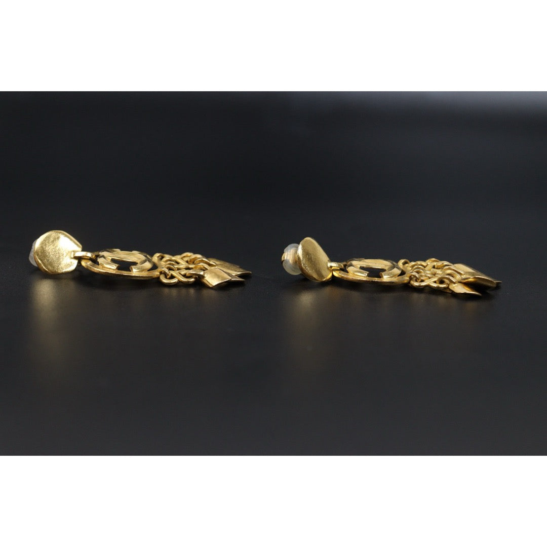 Include Authentic Detective Certificate of Authenticity｜Very Good ( Rank A) ｜CHANEL 99P COCO Mark Golden Earrings Made In 1999Year｜Y26040710