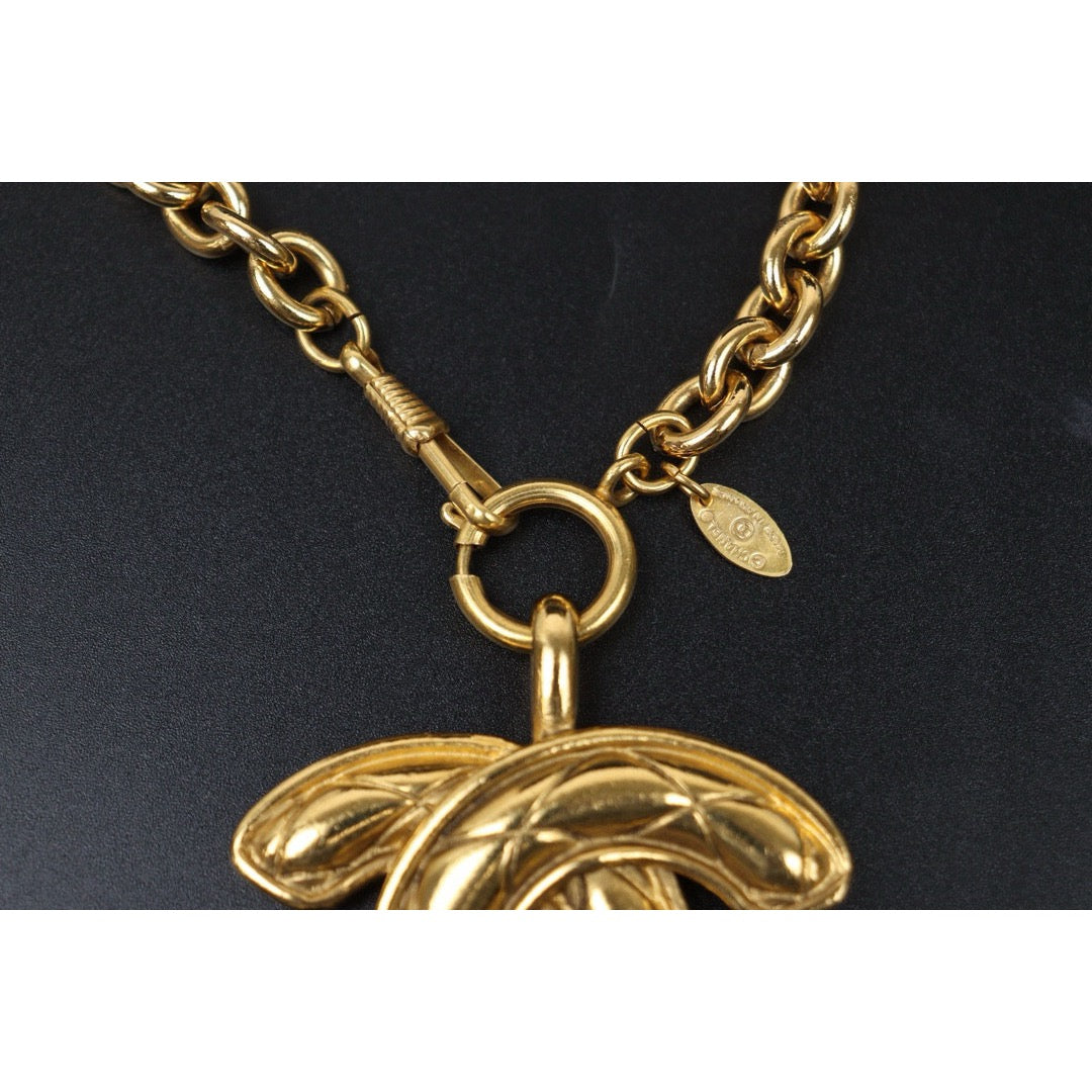 Very Good ( Rank A) ｜ CHANEL Coco Mark 24K Gold Plated Necklace｜24112104