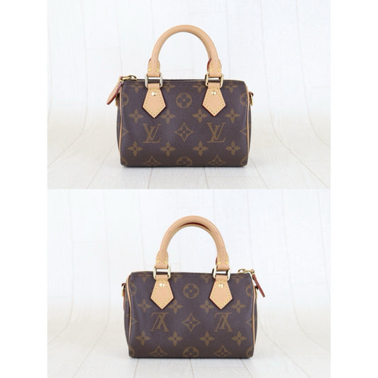 Include Entrupy Certificate of Authenticity｜Good ( Rank AB)｜Louis Vuitton Monogram Nano Speedy Handbag Shoulder Bag Current Model｜S25110329