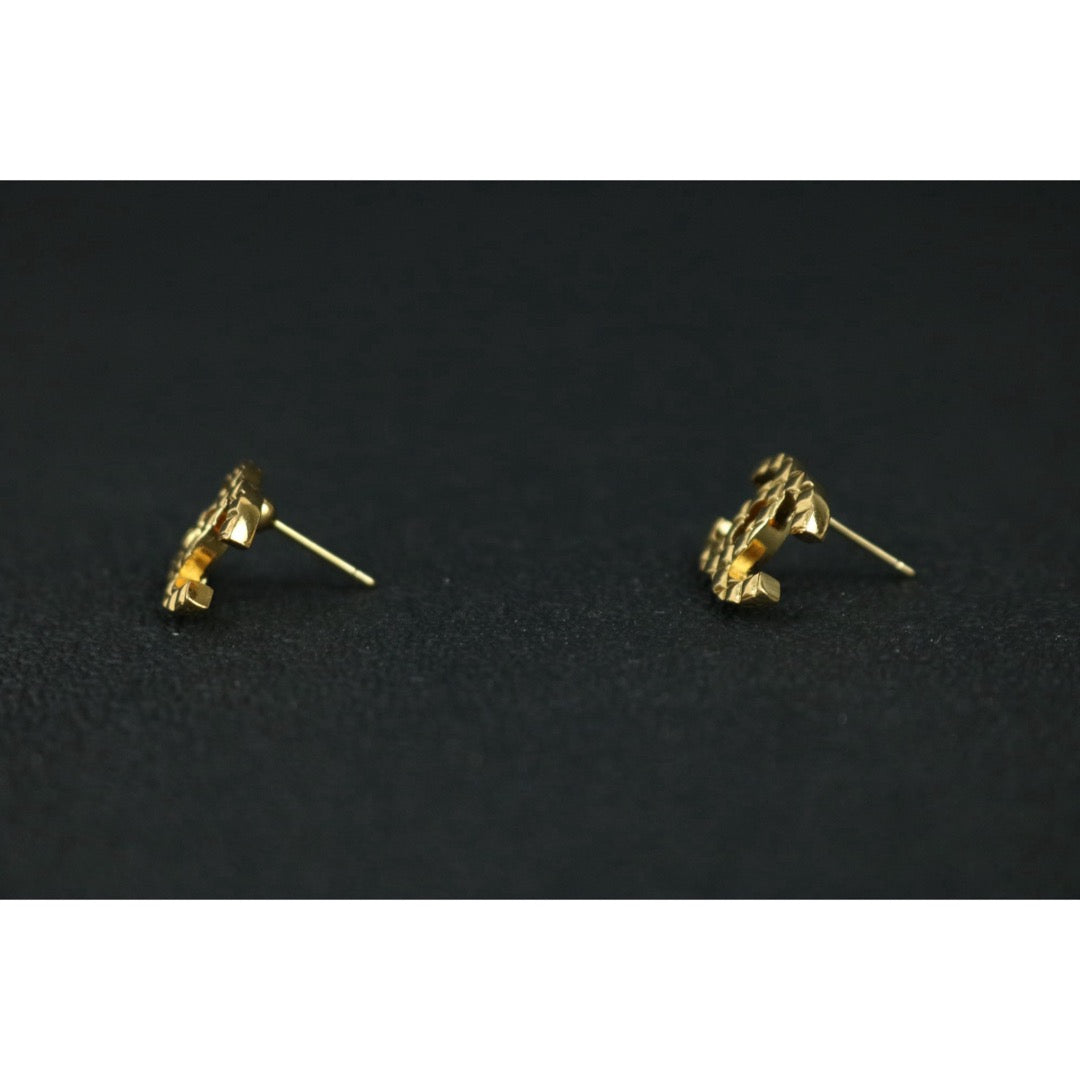 Include Authentic Detective Certificate of Authenticity｜Very Good ( Rank A) ｜CHANEL F24P COCO Mark Argyle Earrings Made In 2024 Year｜S26062506