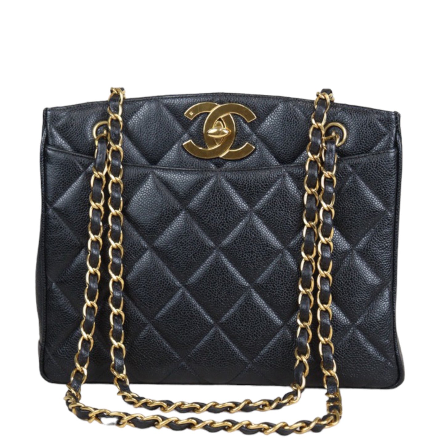 Rank A ｜Chanel Vintage Caviar Skin Black ShoulderBag｜23072010