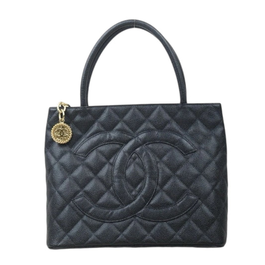 Very Good ( Rank A) ｜ CHANEL Caviar Skin Leather Calf Leather Tote Bag Black Made In 2003～2004 Year｜V24100402