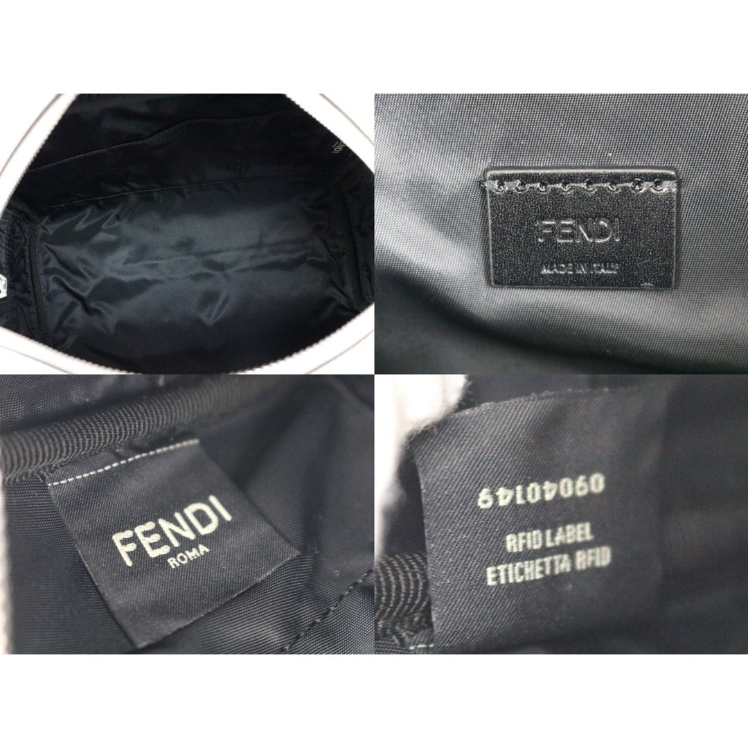 Excellent（Rank SA）｜ FENDI Calf Leather dopp kit Make-up bag With Passport Cover White｜X25081507