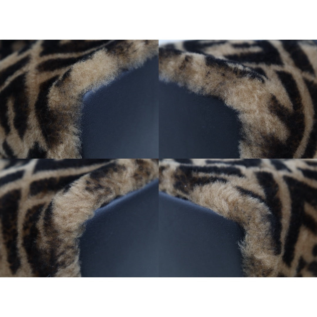 Include Entrupy Certificate of Authenticity｜Very Good ( Rank A)｜ FENDI Zucca Sheep Skin Mini Mon Tresor Bucket bag Shoulder Bag Brown ｜S26060119