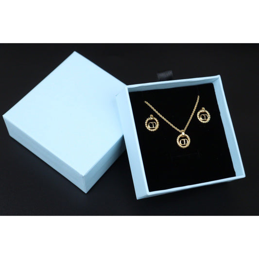 Rank A ｜ Dior Earring Necklace Set Gold｜24061332