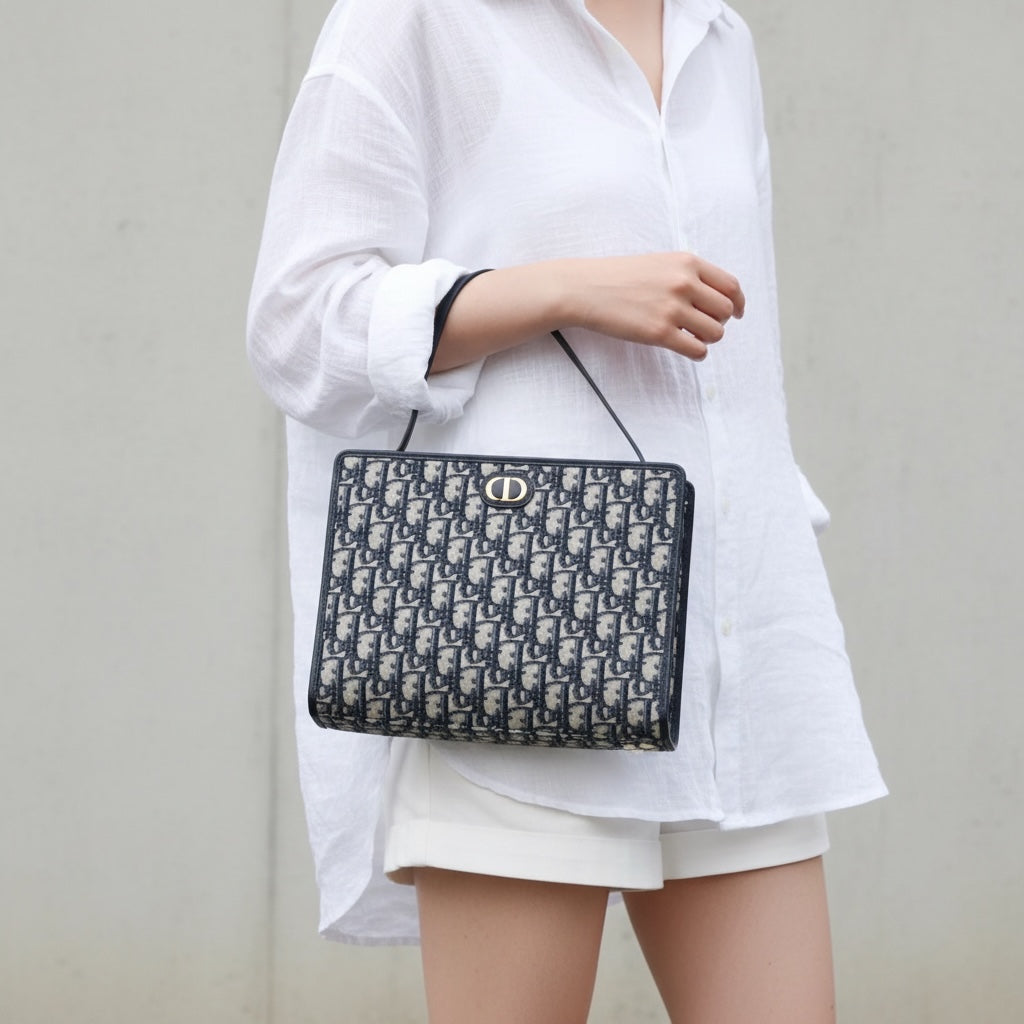 Include Entrupy Certificate of Authenticity｜Very Good ( Rank A)｜Full Set Dior 25 Montaigne Oblique Pouch Handbag｜S26050602