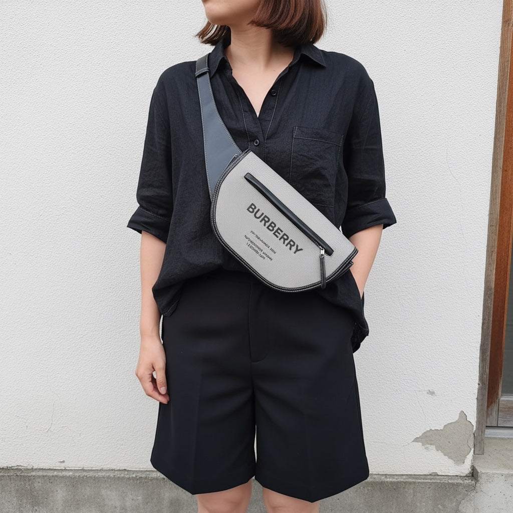 Include Entrupy Certificate of Authenticity｜Good ( Rank AB)｜Burberry  Canvas Bonded Waist Bag ｜W26061001
