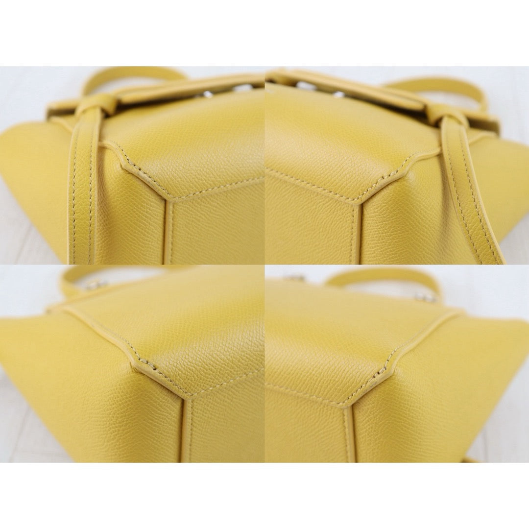 Very Good ( Rank A)｜CELINE Calf Leather  Belt Nano Handbag Shoulder Bag Yellow｜S25103003