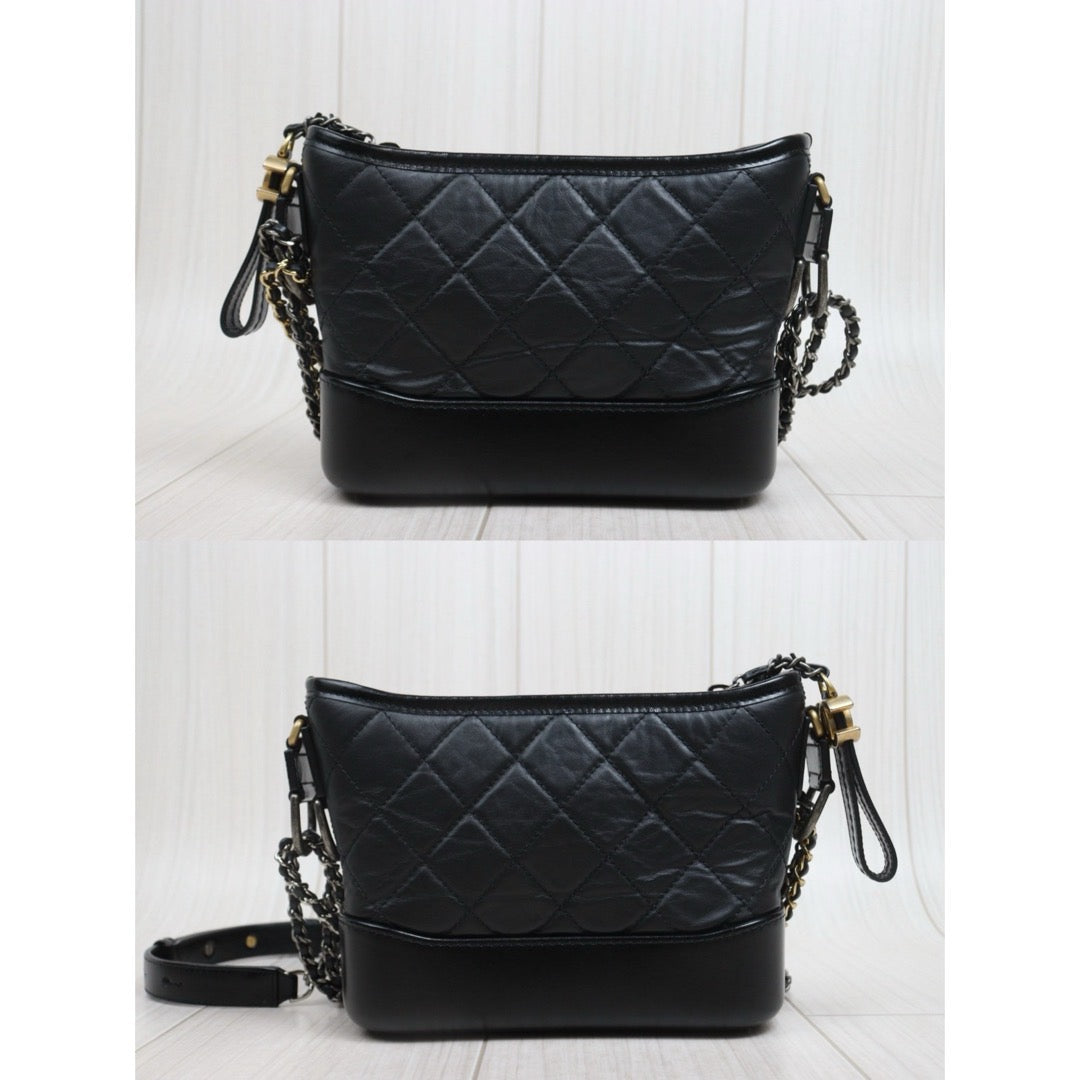 Include Entrupy Certificate of Authenticity｜Very Good ( Rank A) ｜CHANEL PM Gabrielle Calf Leather Shoulder Bag Black  IC Chips Model｜S26080611