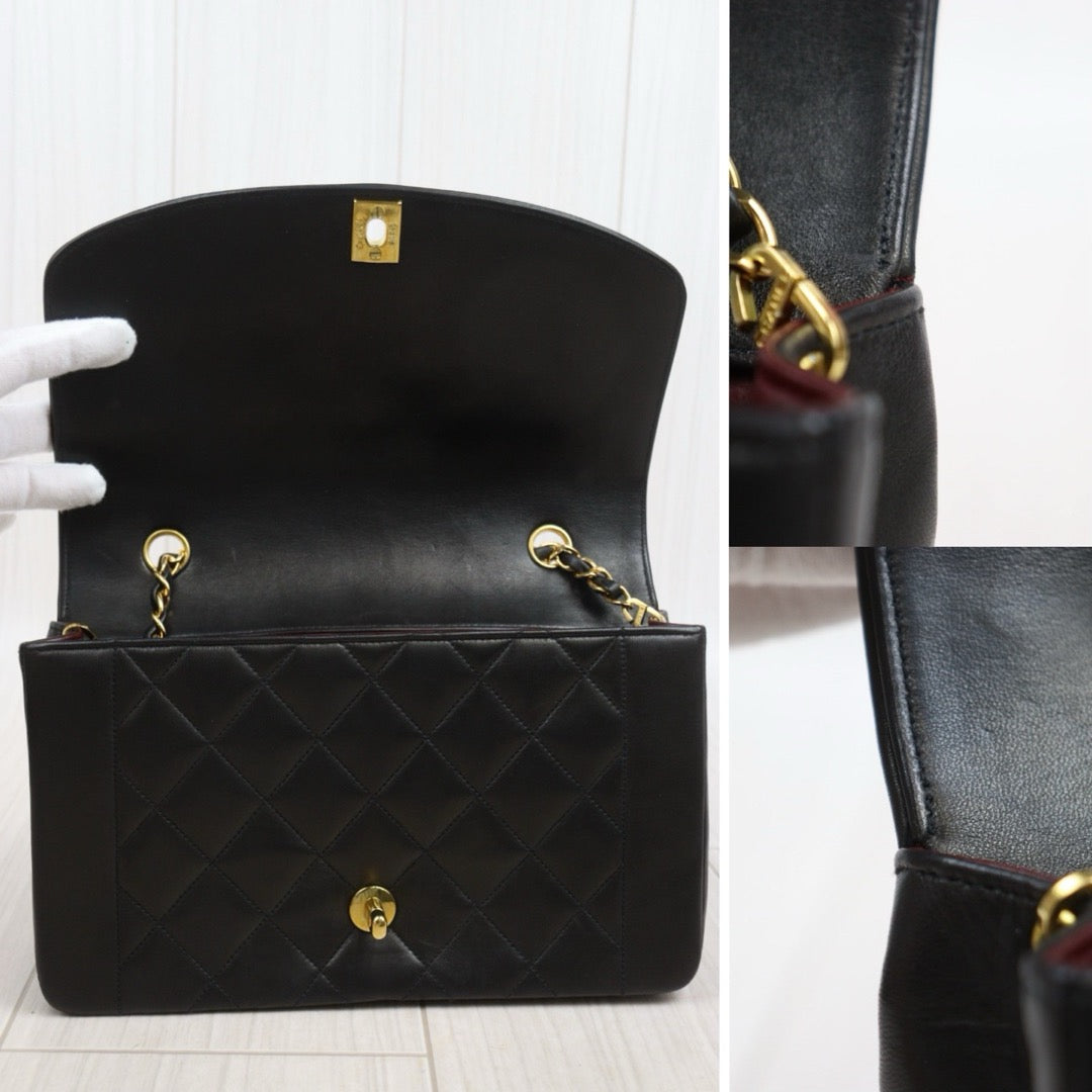 Good ( Rank AB)｜ CHANEL  Lamb Skin Matrasse Chain  Diana 25 Shoulder Bag Made in 1994-1996 Year｜26012605