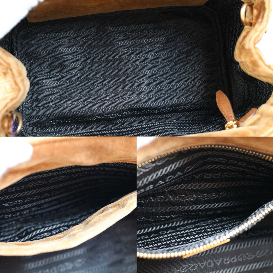 Very Good ( Rank A) ｜PRADA Cahier Velvet Tote Bag With Shoulderstrap｜X24090502