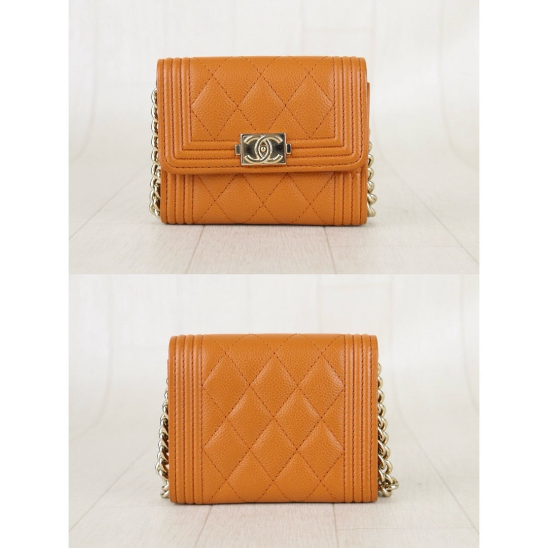 Include Entrupy Certificate of Authenticity｜Very Good ( Rank A) ｜Chanel Caviar Skin Leboy Shoulder Bag Caramel  Made In 2021-2022Year ｜S26072533