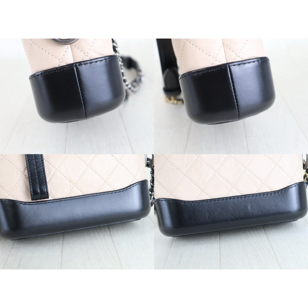Include Entrupy Certificate of Authenticity｜Excellent（Rank SA） ｜ CHANEL Calf skin Gabrielle Small Shoulder Bag Black and Beige Made In 2019 Year｜Z26101204