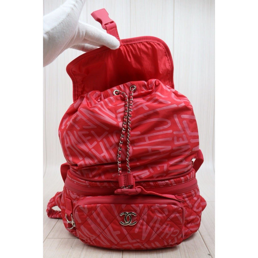 Include Entrupy Certificate of Authenticity｜Very Good ( Rank A)｜CHANEL Coco Neige Series Pink Nylon Backpack  IC Chips Model｜Y26040707