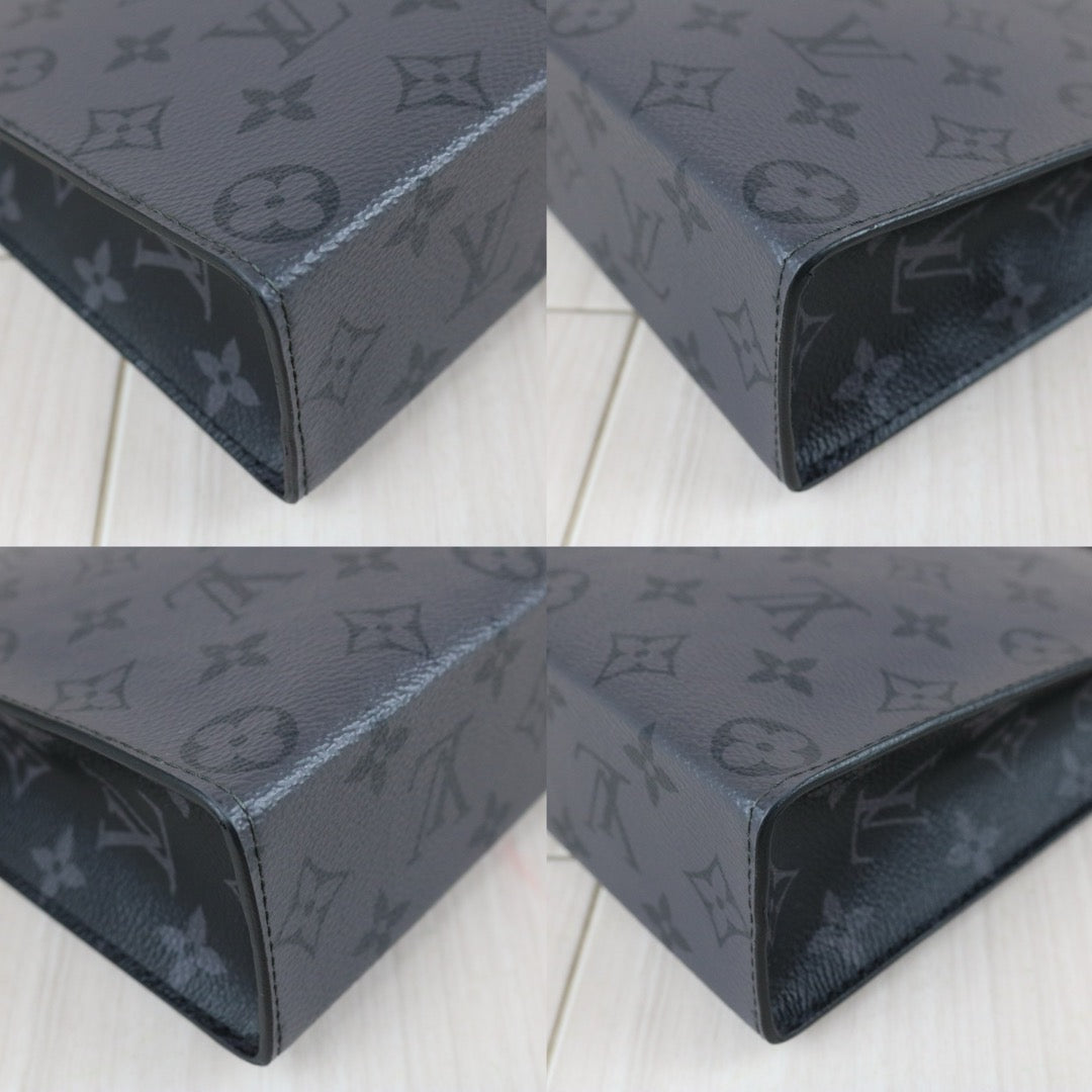 Include Entrupy Certificate of Authenticity｜Good ( Rank AB)｜Louis Vuitton Pochette Voyage MM  Pouch Black  IC Chips Model｜Z26091608