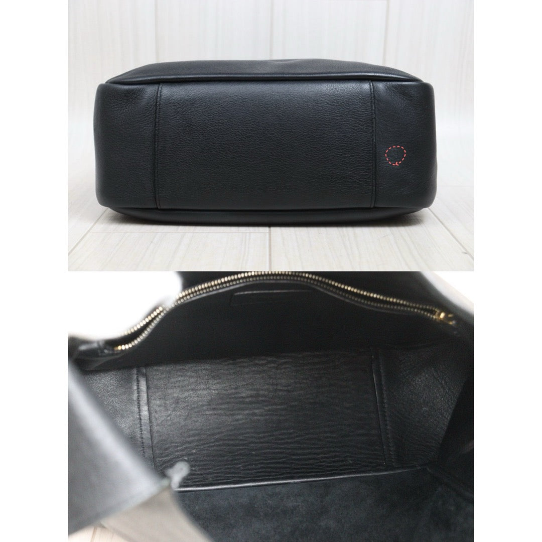 Include Entrupy Certificate of Authenticity｜Good ( Rank AB)｜  Saint Laurent YSL Calf Leather Hobo Shoulder Bag Black MM｜S26060618