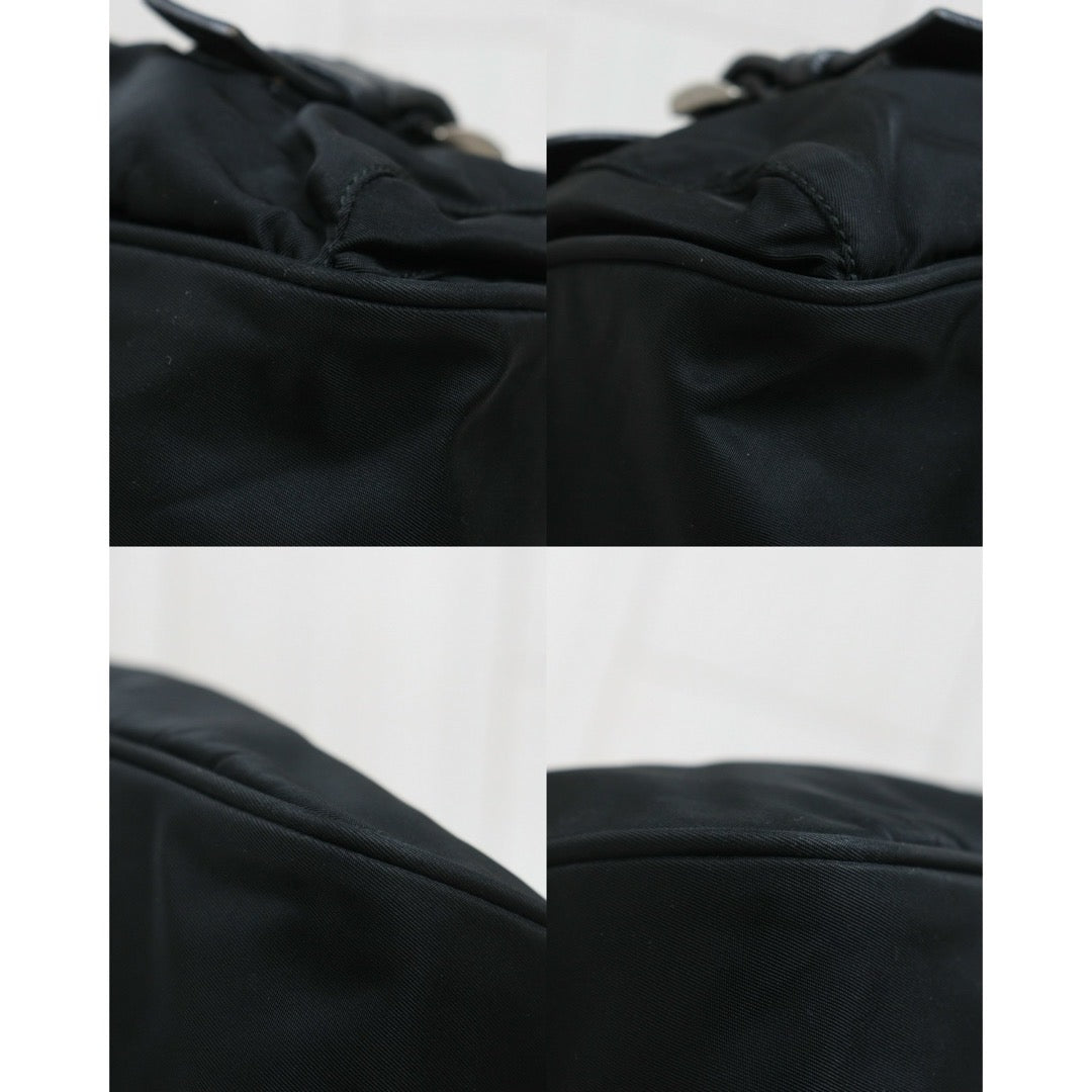 Include Entrupy Certificate of Authenticity｜Good ( Rank AB) ｜Prada  Nylon Black Shoulder Bag  Silver Hardware｜26082602