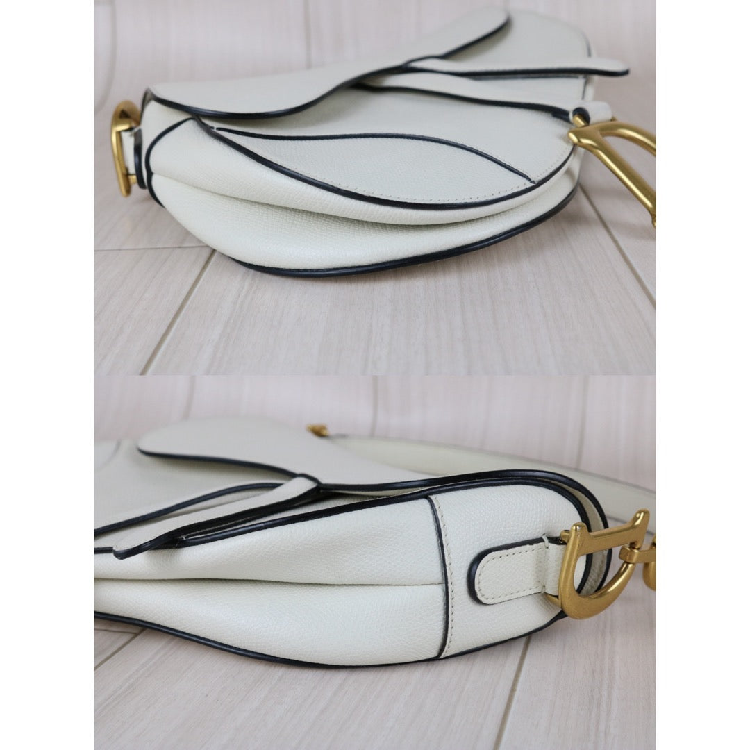 Very Good ( Rank A)｜Dior Trotter Saddle Shoulder Bag Medium White Current Model｜S25091009