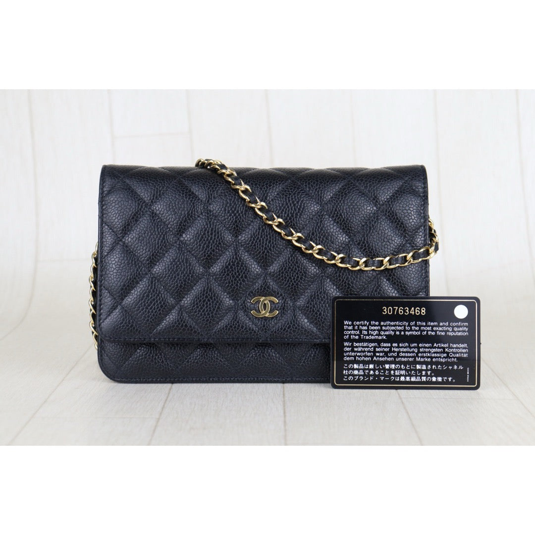 Very Good ( Rank A) ｜ CHANEL Matrasse Chain Caviar Skin WOC19 Shoulder Bag Black Made In 2020～2021Year ｜S25121001