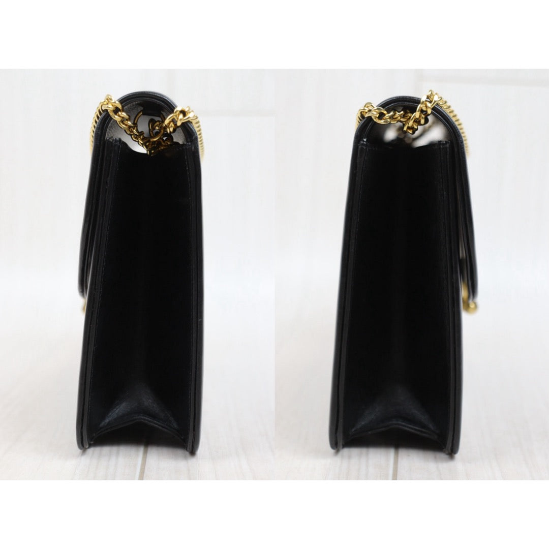 Very Good ( Rank A)｜Dior Vintage Calf Leather Chain Shoulder Bag Black ｜26020613