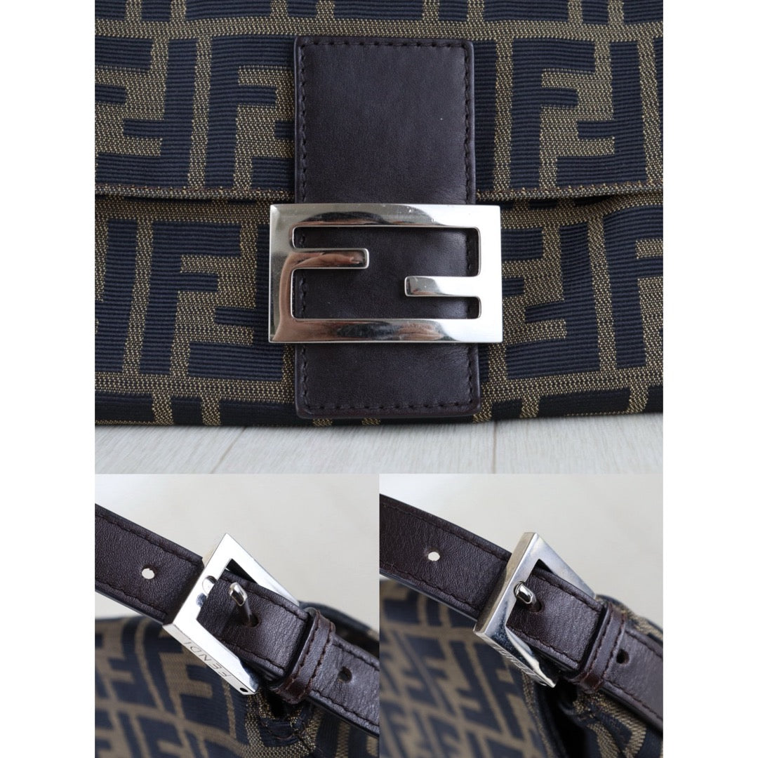Include Entrupy Certificate of Authenticity｜Very Good ( Rank A)｜ FENDI Zucca Mamma Baguette  Shoulder Bag  ｜S26030820