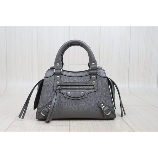 Very Good ( Rank A)｜Balenciaga Calf Leather Neo Classic City Grey HandBag ｜V25091604
